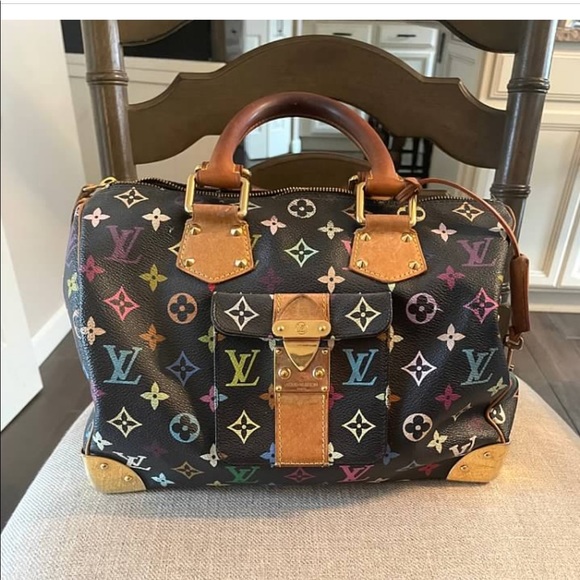 Louis Vuitton Handbags - Authentic Louis Vuitton black multicolor Speedy